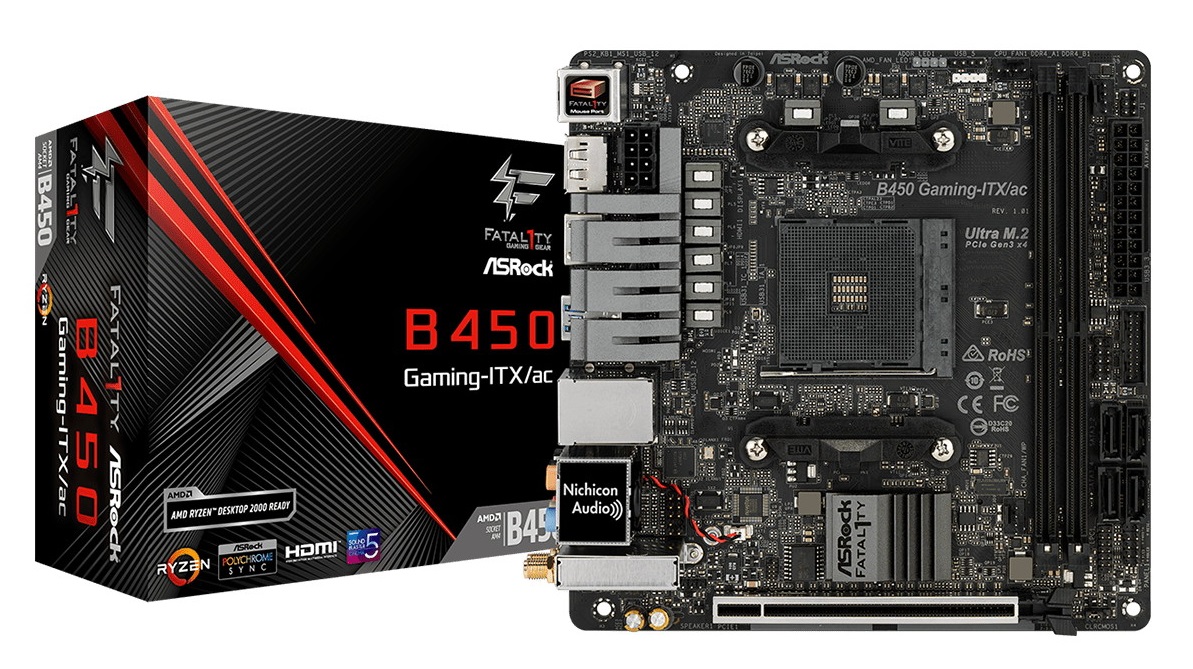 自作PC MINI-ITX B450 Ryzen 3200G 16G 256G HDMI2.0対応Mini-ITXサイズAM4マザーボード「ASRock Fatal1ty