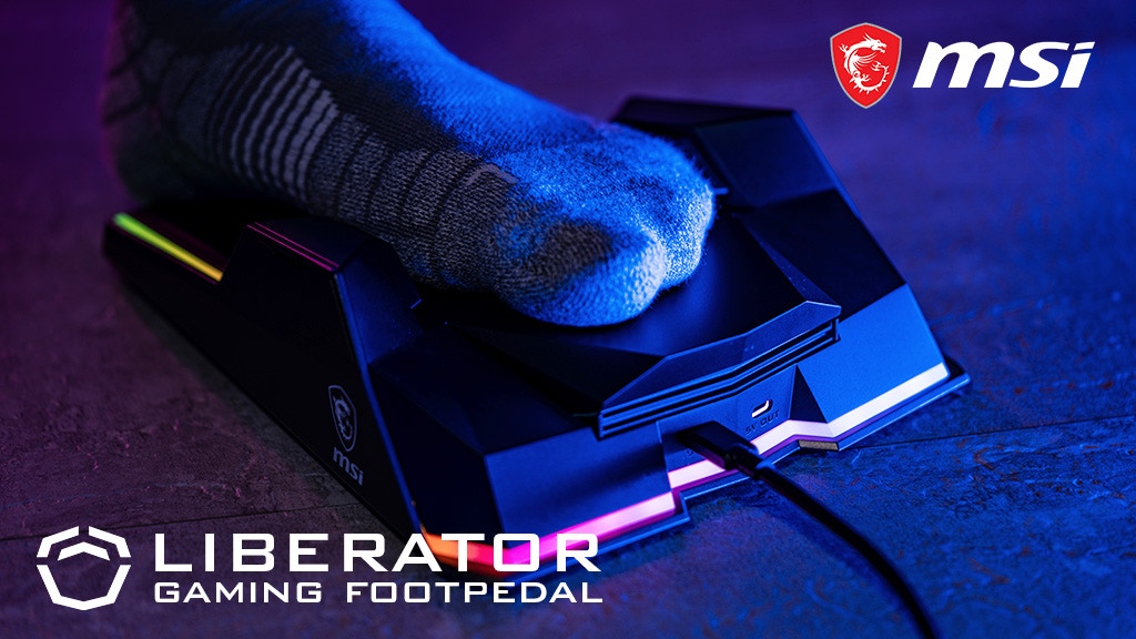 希少！輸入品 Msi GP10 Liberator ゲーム用フットペダル 連結対応フットペダル「MSI Liberator」が登場。CF出資で購入可能