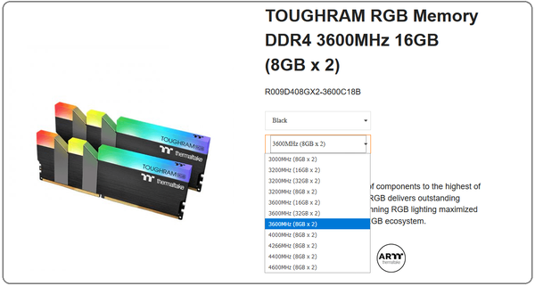 Thermaltake TOUGHRAM RGB_3600MHz