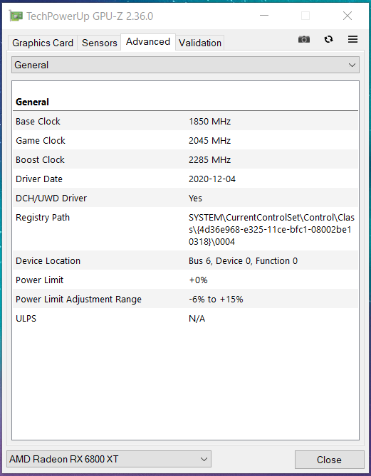 SAPPHIRE NITRO+ Radeon RX 6800 XT SE_Silent_GPU-Z (2)
