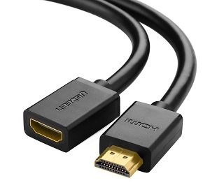Ugreen ハイスピード HDMI 延長 ケーブル HDMIタイプA オス to HDMIタイプA メス イーサネット 3Dテレビ 4K HDCP Roku Boxee Xbox360 PS4 Apple TV 1080Pに対応 金メッキコネクタ 1m ブラック