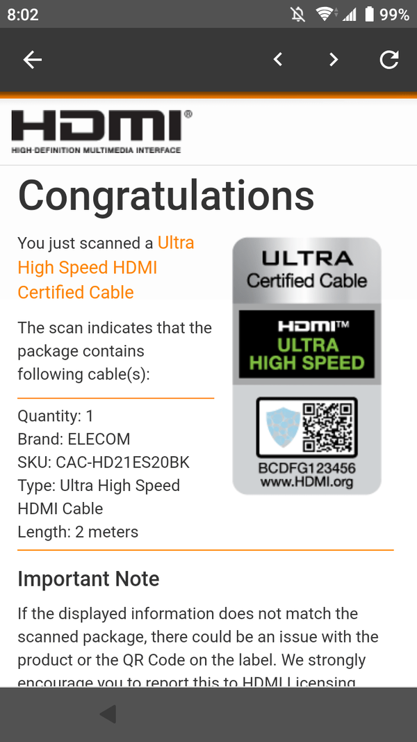 Elecom_Ultra High Speed HDMI Certification