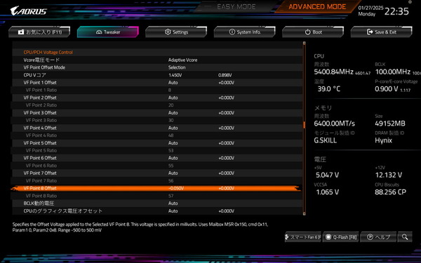 GIGABYTE Z890 AORUS MASTER_BIOS_OC_12