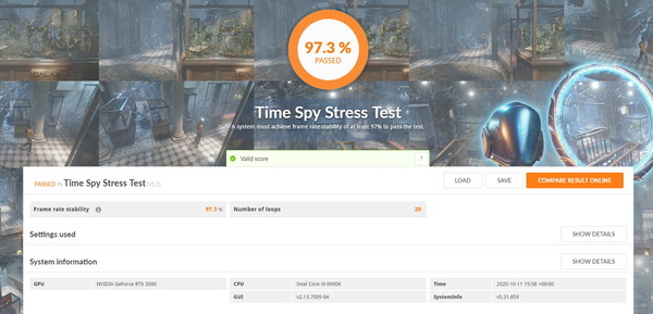 Palit GeForce RTX 3090 GamingPro OC_TimeSpy Stress Test