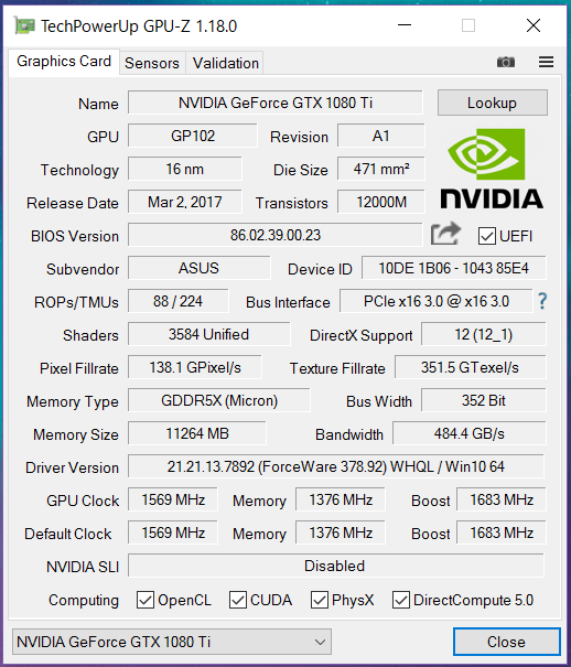 ASUS ROG STRIX GTX 1080 Ti_gpuz