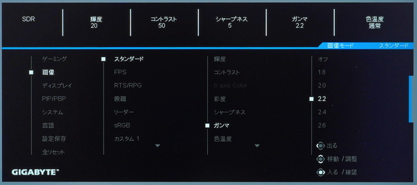 GIGABYTE M28U_OSD_Color_gamma