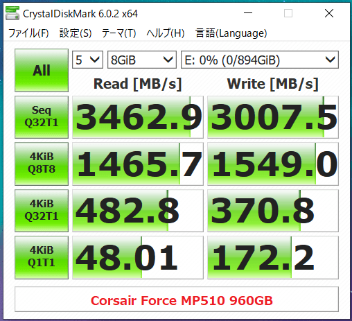 Corsair Force MP510 960GB_CDM