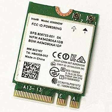 Intel Dual Band Wireless-AC 8260NGW 802.11ac/a/b/g/n + Bluetooth 4.2