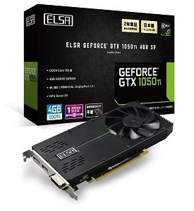 ELSA GeForce GTX1050Ti 4GB SP グラフィックスボード オリジナル1スロットファン VD6256 GD1050-4GERSPT