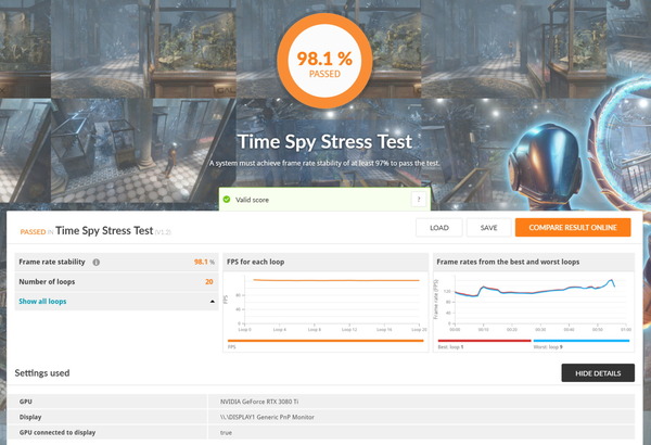 Palit GeForce RTX 3080 Ti GamingPro_TimeSpy Stress Test