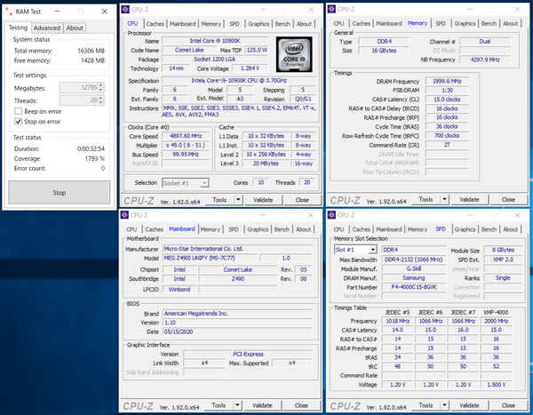 MSI MEG Z490I UNIFY_Mem-OC_4000MHz-CL15_XMP
