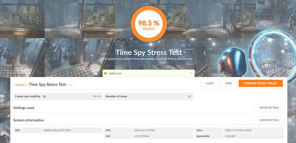 GALLERIA XA7C-R37_3DMark TimeSpy Stress Test