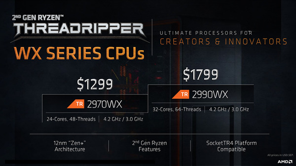 AMD Ryzen Threadripper 2Gen WX Series