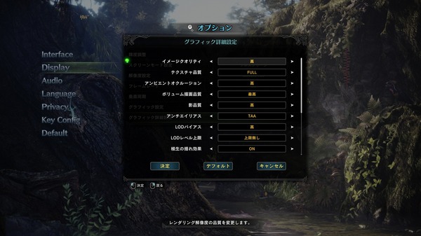MONSTER HUNTER WORLD PC_graphic setting_2