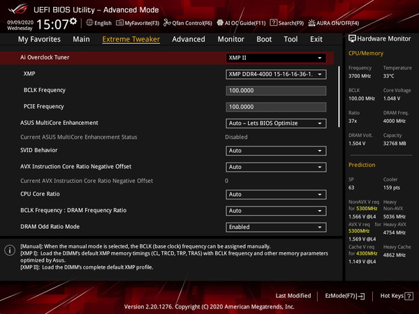 G.Skill RIPJAWS V F4-4000C15Q-32GVK_Z490_BIOS