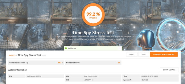 Radeon RX 5700_TimeSpy Stress Test