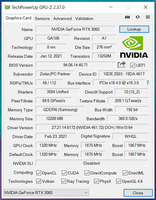 ZOTAC GAMING GeForce RTX 3060 AMP White Edition_GPU-Z (1)