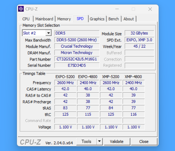 Crucial CT16G52C42U5_Spec