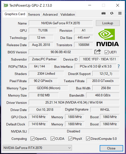 ZOTAC GAMING GeForce RTX 2070 AMP Extreme_GPU-Z (1)