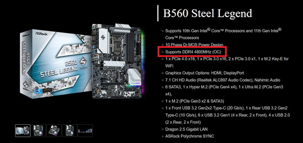 ASRock B560 Steel Legend_Spec