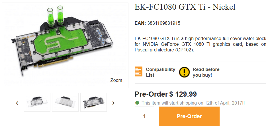 EK-FC1080 GTX Ti