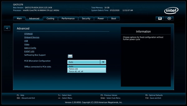 Intel NUC 9 Extreme Kit NUC9i9QNX_BIOS_3_1_PCIE-Bif
