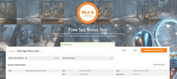 ZOTAC GAMING GeForce RTX 2070 SUPER MINI_TimeSpy Stress Test