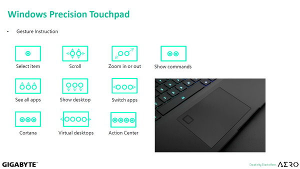 GIGABYTE AERO 15 OLED_trackpad_Jesture