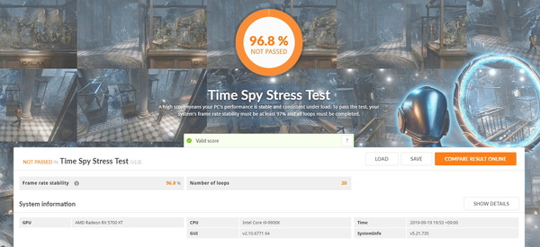 Radeon RX 5700 XT_TimeSpy Stress Test