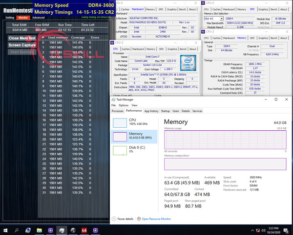 G.Skill 16GB-M 3600MHz CL14_Intel Z490_ASUS