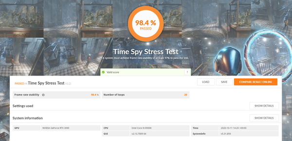 ASUS TUF-RTX3090-O24G-GAMING_TimeSpy Stress Test