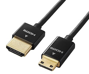 エレコム ミニHDMIケーブル 4K イーサネット対応 スーパースリム mini 1.5m ブラック DH-HD14SSM15BK