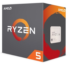 AMD CPU Ryzen5 1600 with Wraith Spire 65W cooler AM4 YD1600BBAEBOX