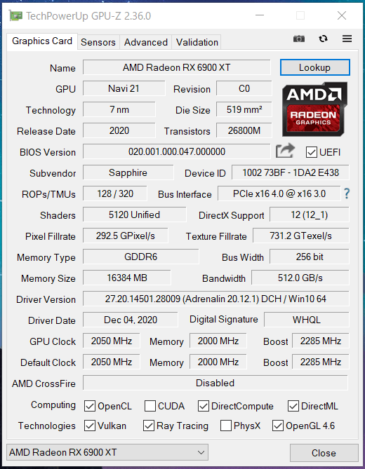 SAPPHIRE NITRO+ Radeon RX 6900 XT_Perf_GPU-Z (1)