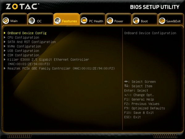 ZOTAC ZBOX Eシリーズ EN52060V BIOS_menu (3)