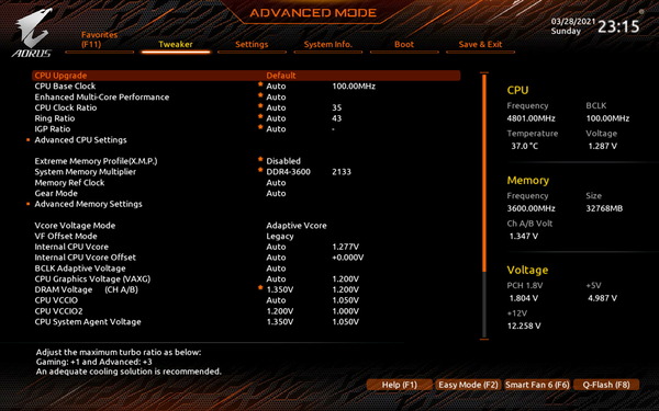 GIGABYTE Z590 AORUS ULTRA_BIOS_OC-Test (1)