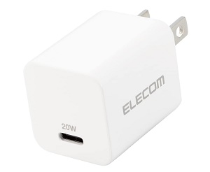 エレコム EC-AC17WH USB PD対応 20W 充電器 Type-Cケーブル付き