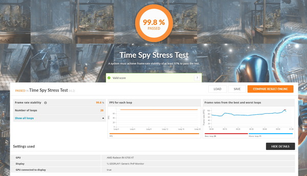 PowerColor Red Devil Radeon RX 6700 XT_TimeSpy Stress Test