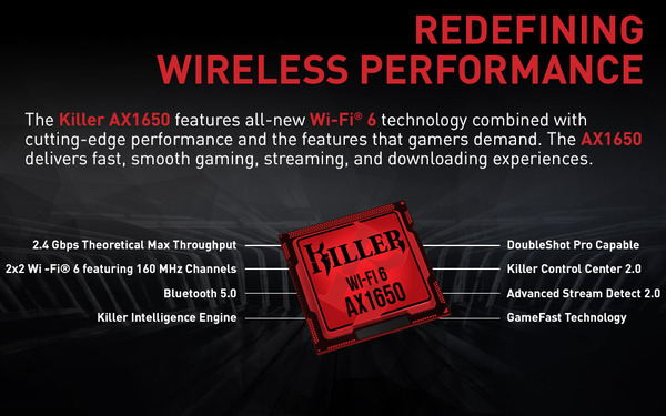 Killer Wi-Fi6 AX1650X