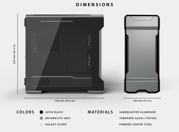 Phanteks Enthoo Evolv X Glass_dimension