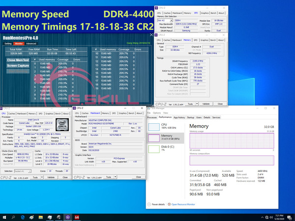G.Skill Trident Z For Intel Core 10th_4400MHz_C17_32D16