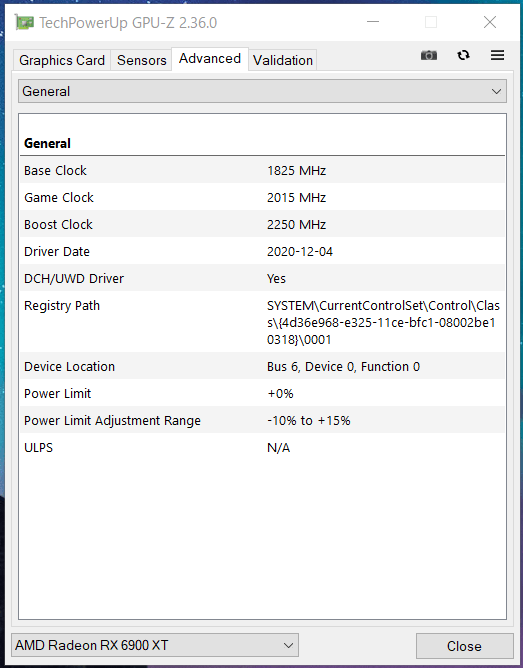 SAPPHIRE NITRO+ Radeon RX 6900 XT_Silent_GPU-Z (2)