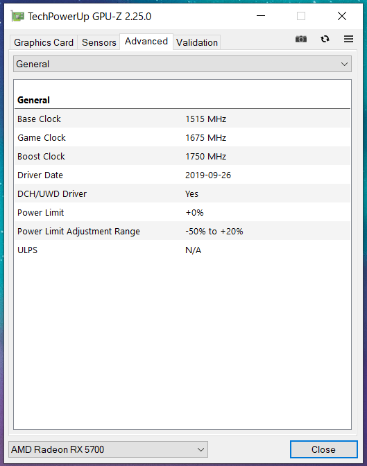 玄人志向 Radeon RX5700 RD-RX5700-E8GB_DF_GPU-Z (2)