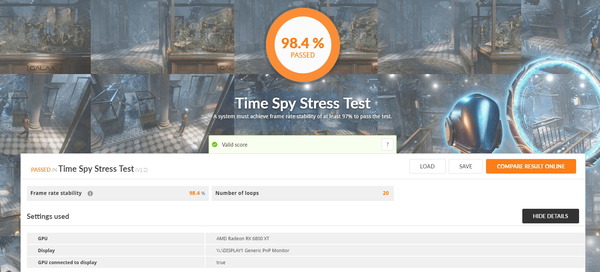 SAPPHIRE NITRO+ Radeon RX 6800 XT_TimeSpy Stress Test