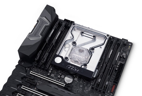 EK-FB MSI X299 GAMING PRO CARBON RGB Monoblock - Nickel (8)